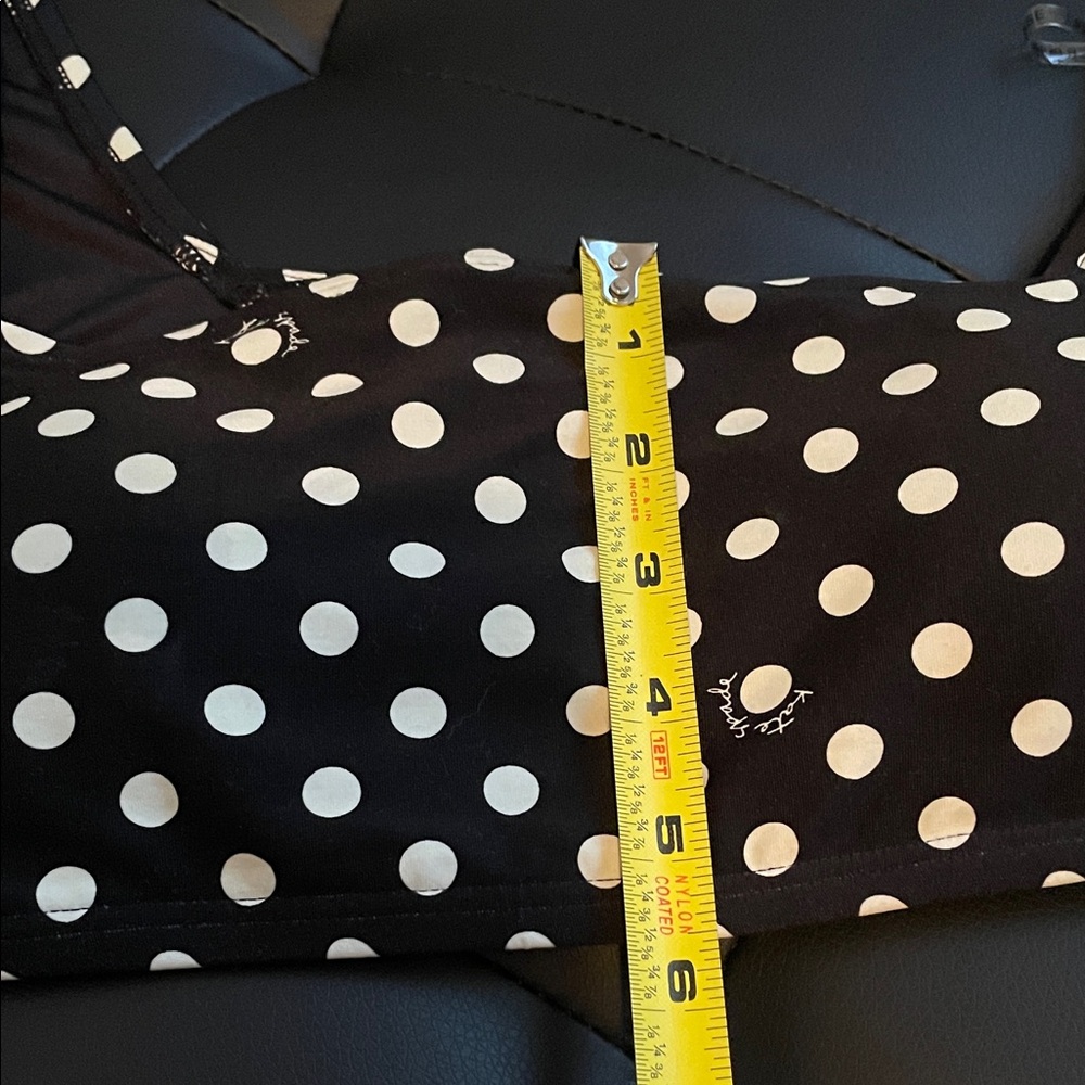 NWT Kate Spade feminine silky Black and White Polka Dot Crop Top Large - Picture 13 of 14